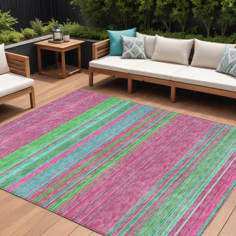 Tapis intérieur lavable rayé 10 pi x 14 pi