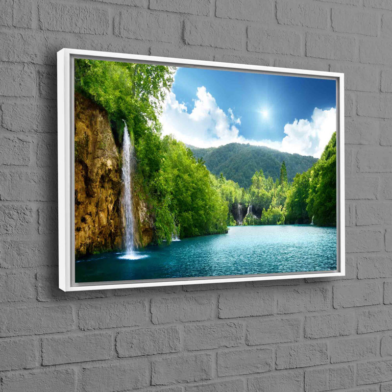 Print on Canvas, White, Framed Print without Mat, 20 cm H x 30 cm W