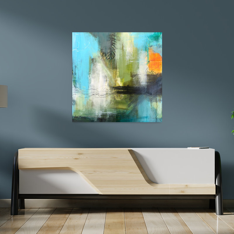 Aqua Serenity 2, art abstrait contemporain, H 36 po x l 36 po