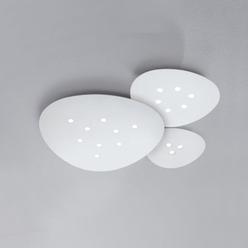 Scudo 9 - Light Unique/Statement Geometric LED Flush Mount, White
