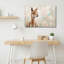Art mural sur toile avec lama brun avec couverture à motif et fond pastel-1756493378