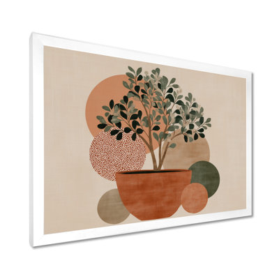 «Green and Terracotta Minimalisme Sage Elegance», reproduction d'art sur toile botanique verte