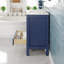 Minnich Meuble-lavabo simple bleu avec comptoir en quartz de Carrare et lavabo encastré en porcelaine