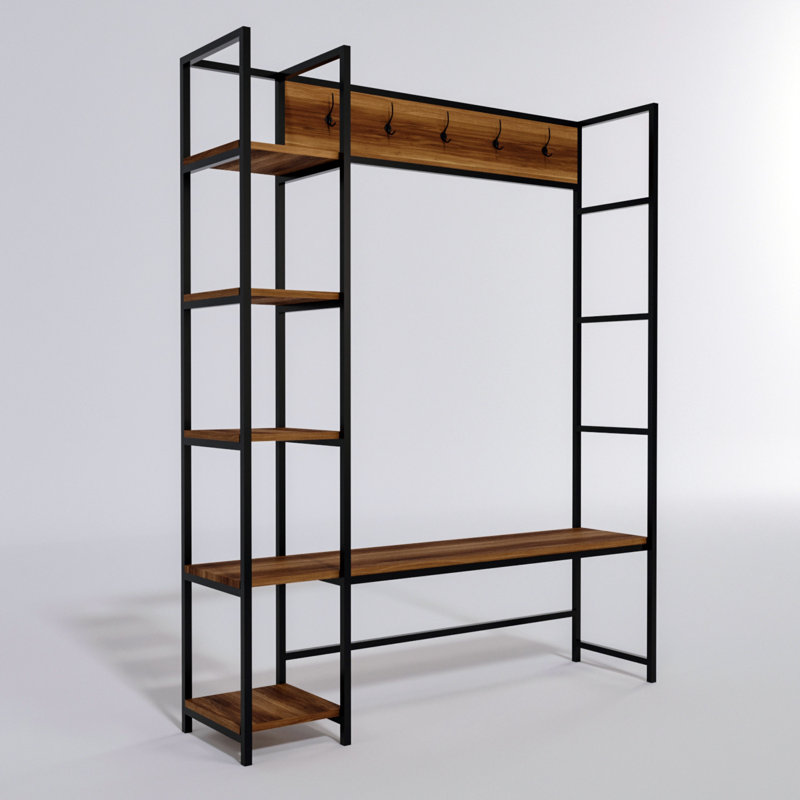 Adelphie Hall Tree 140cm Wide with Bench and Shoe Storage