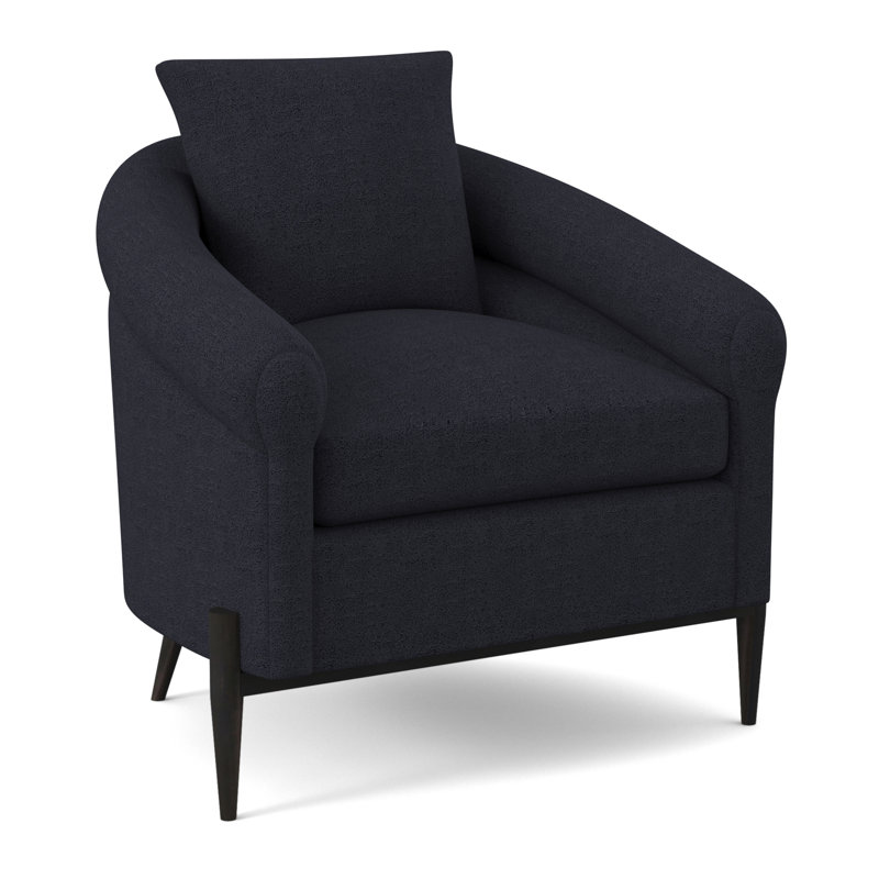 Jaxson Upholstered Armchair, Espresso, Venice Navy 100% Polyester