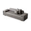 Long banc en cuir gris et gris-112343083