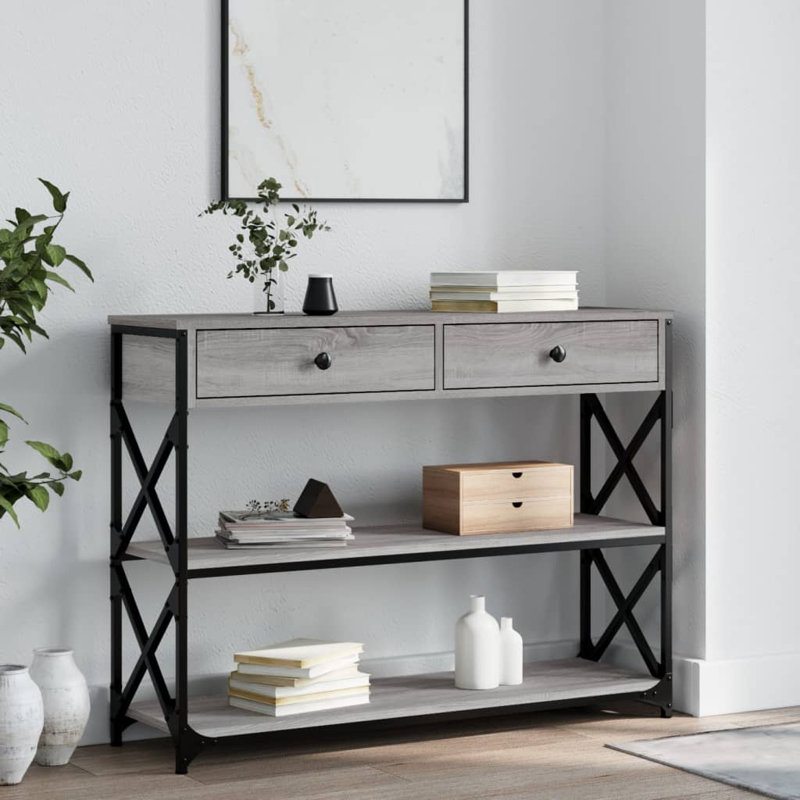 Console Table, Grey Sonoma, 75cm H x 100cm W x 28cm D
