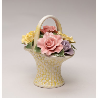 Sculpture de panier rose rose Groce