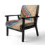 Natonia - Texture minérale abstraite - Fauteuil rembourré Mid-Century