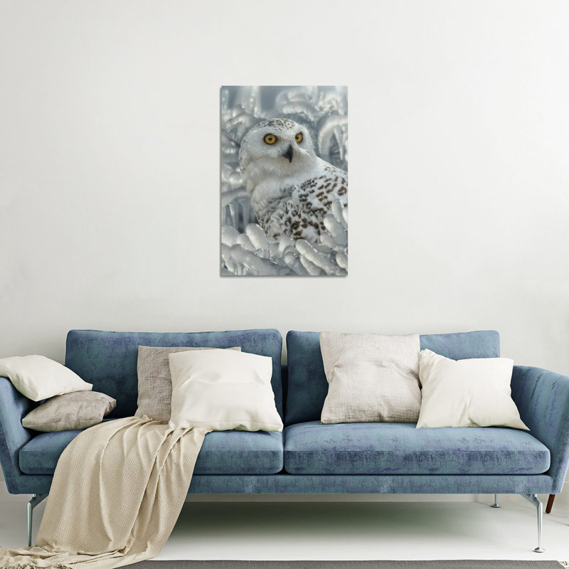 «Snowy Owl Sanctuary - Vertical» par Collin Bogle, impression sans cadre, H 24 po x l 16 po x P 0,25 po