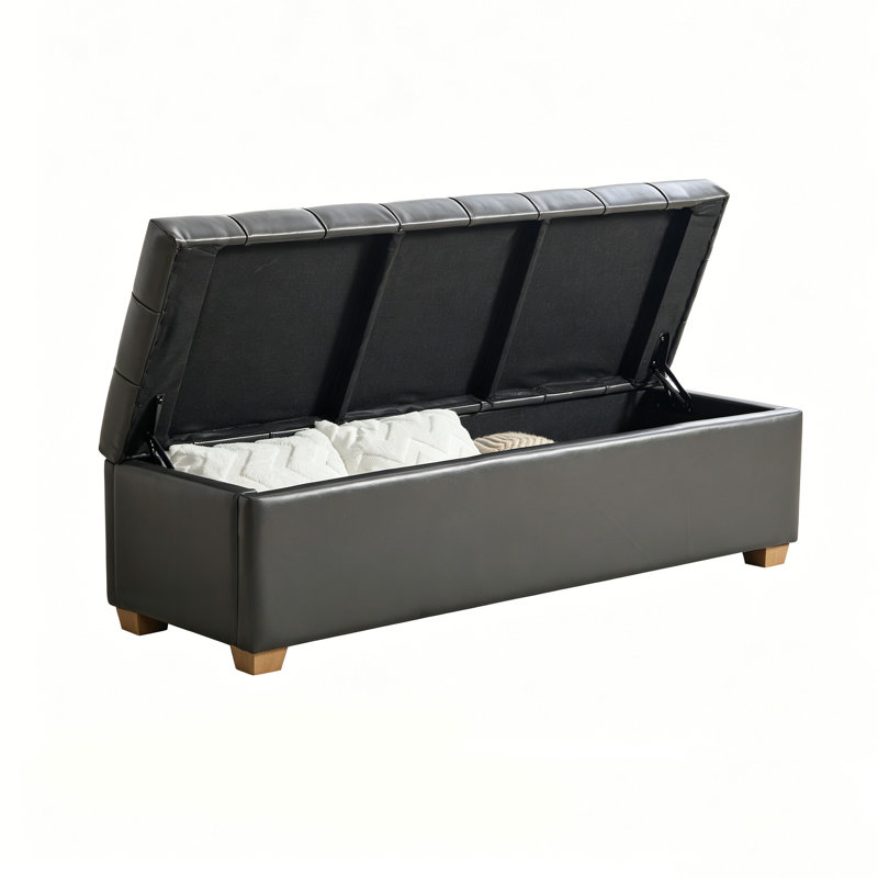 Banc de rangement capitonné en 60 po, Brown