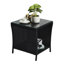 Table d'appoint de patio polyvalente en osier noir - parfaite pour le porche, le jardin, la cour, le balcon et le café
