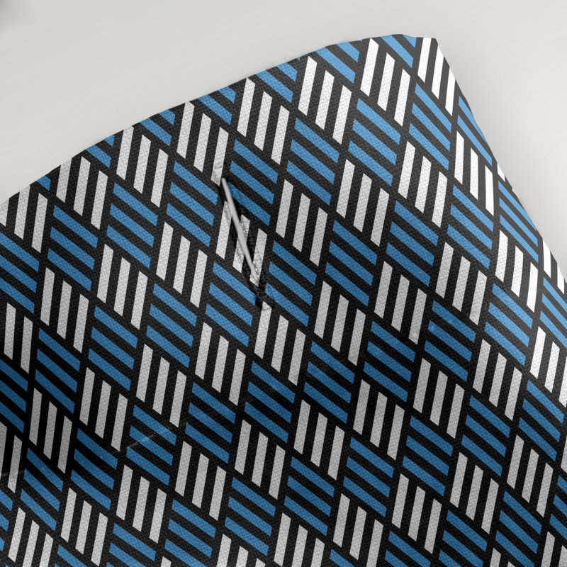 Rideau simple art déco, Blue Stripe 1
