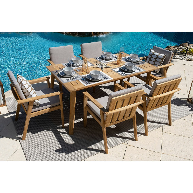Subramanya Rectangular 6 - Person Outdoor Dining Set