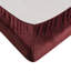 Drap de très grande taille 4 pièces bourgogne, 100% velours lisse, comprend drap plat, 2 taies d'oreiller ajustées et élastiques pour matelas de 16 po, en bourgogne, doux et brossé