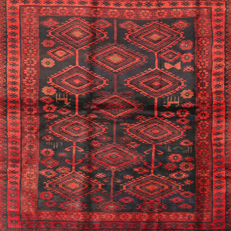 Tapis rouge à motif sud-ouest, Rond 3 pi