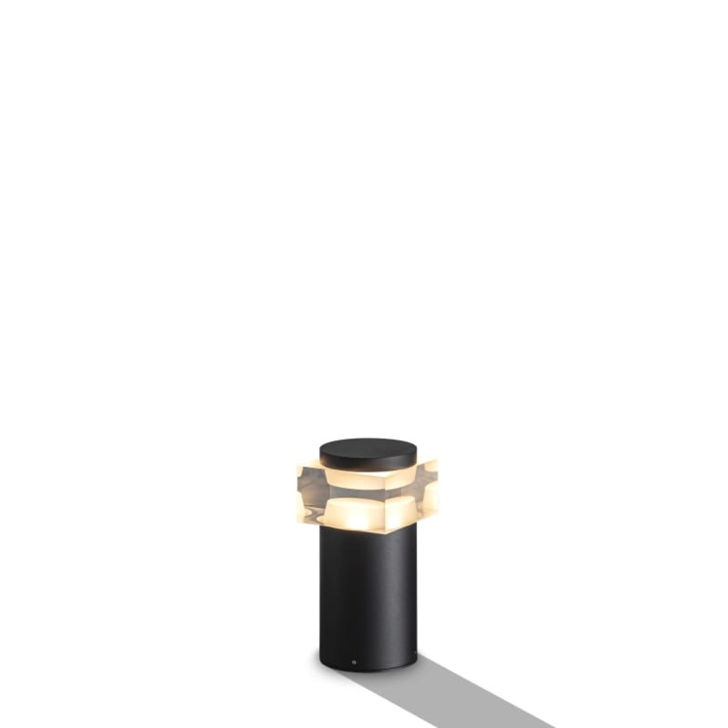 UltraBeam 9 Watt LED Black Bollard Light Fitting For Drivewaysand Pathways - IP65 Rated, 22.8cm H x 10.8cm W x 10.8cm D