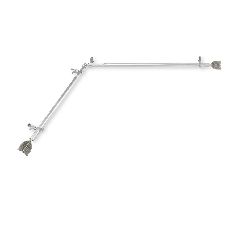 Tringle à rideaux simple à fenêtre de coin Lemuel, 120 à 170 po, Nickel satiné