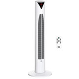 HOMCOM Freestanding Tower Fan Cooling For Bedroom With 3 Speed, 12H Timer, Oscillating, LED Sensor Panel, Remote Controller, Black