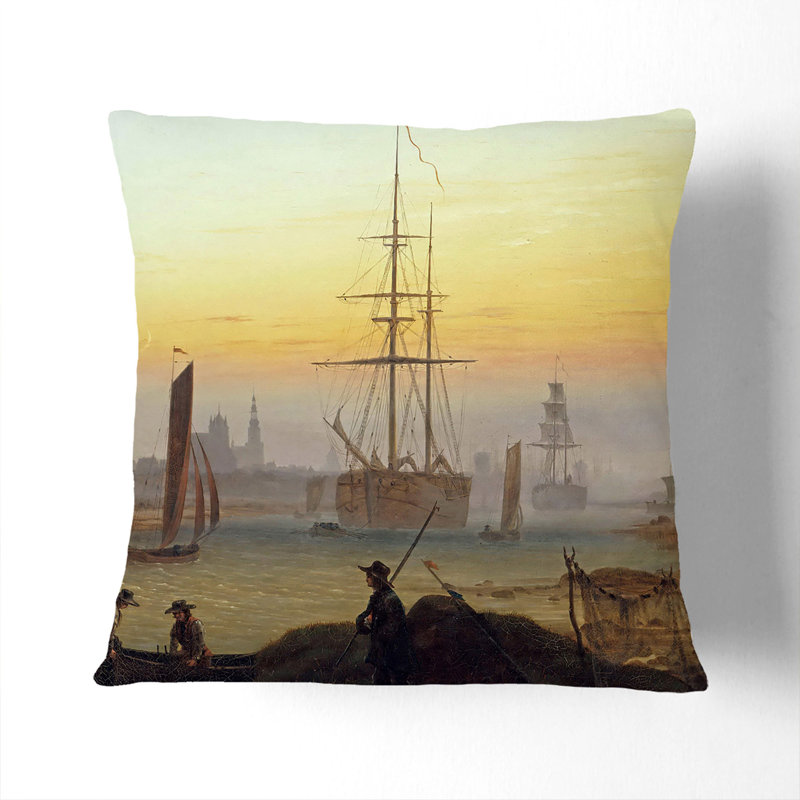 The Port of Greifswald Scatter Cushion with Filling, 55cm H x 55cm W x 20cm D, Stone