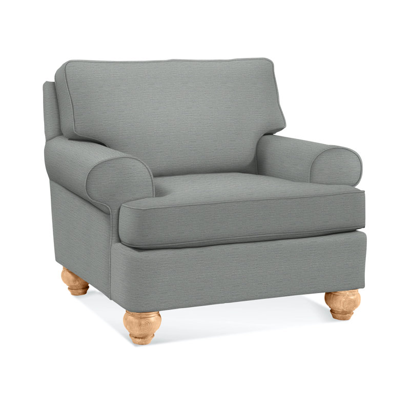 Artisan Landing Armchair, Sandalwood, Sunbrella Blue Pinstripe; 6205-64