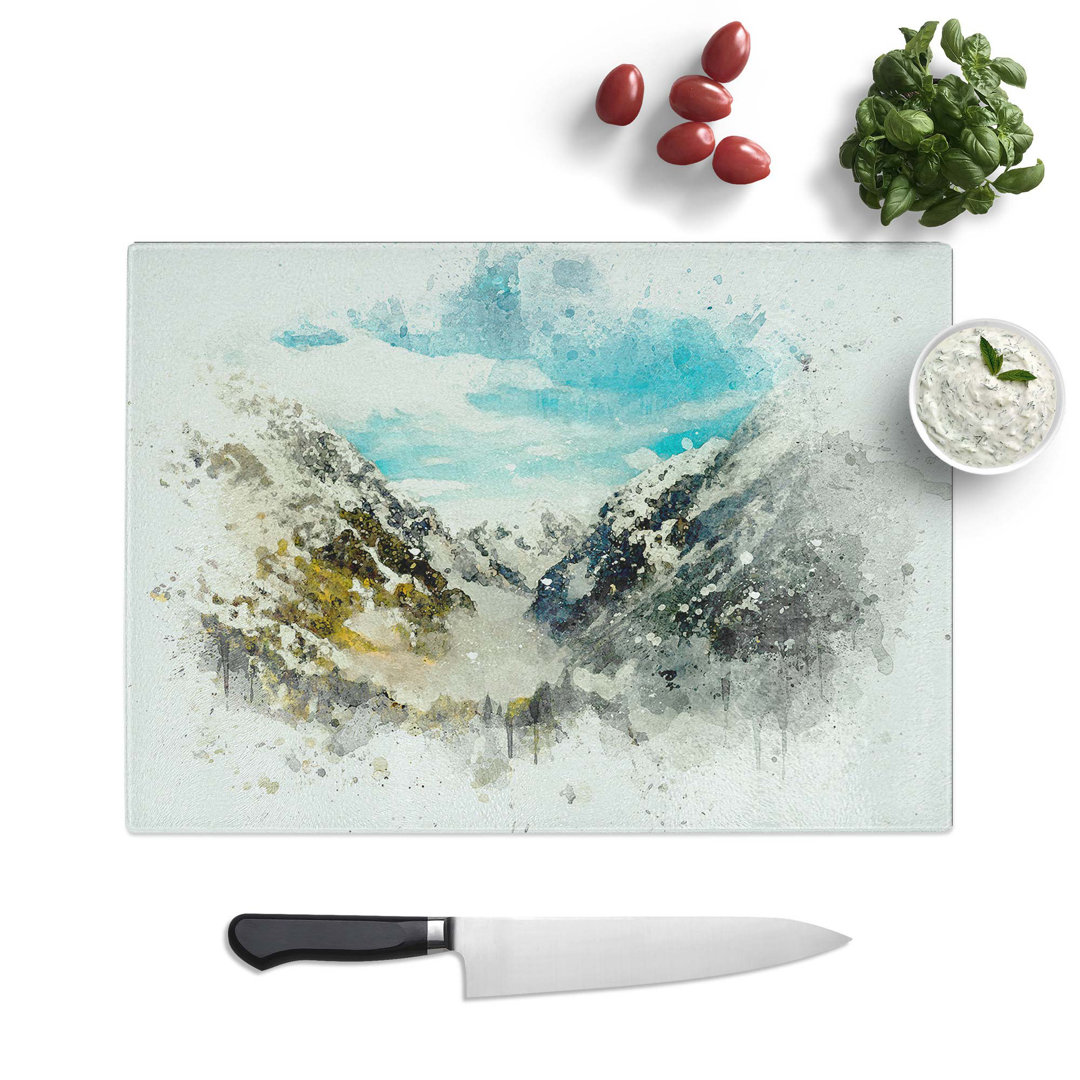 Glass Mountain View in France in Abstract Chopping Board