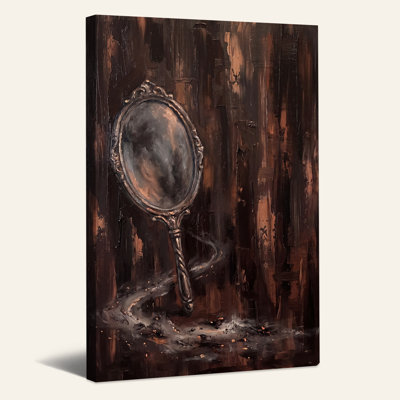 Art mural sur toile orné de miroir argenté avec brume tourbillonnante sur Halloween