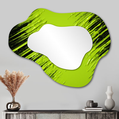 Tropical Fusion Collages - Irregular Abstract Collages Assymetrical Modern Unique Wall Mirror
