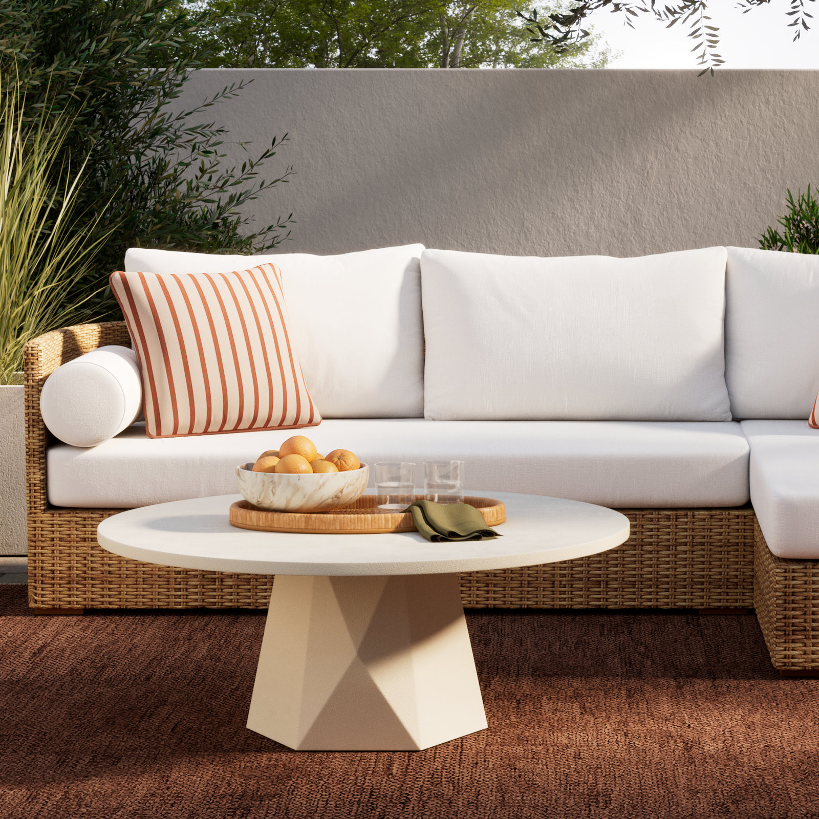 Clemmie 40" Patio Table, White