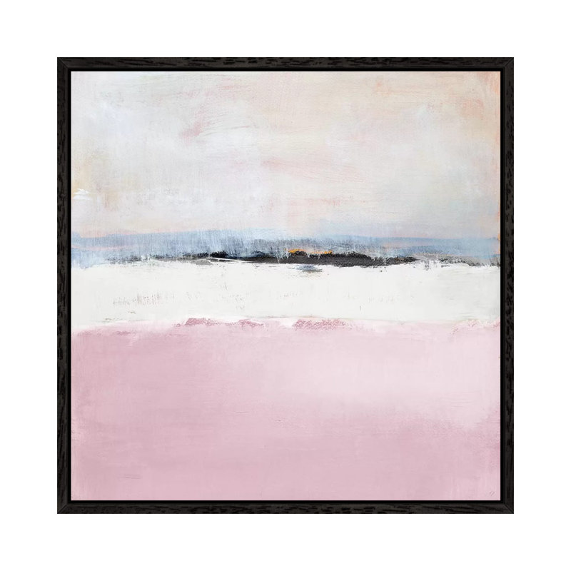 Pink Sea by Lanie Loreth - Painting on Canvas, 66.04cm H x 66.04cm W x 3.81cm D, Black Floater Framed