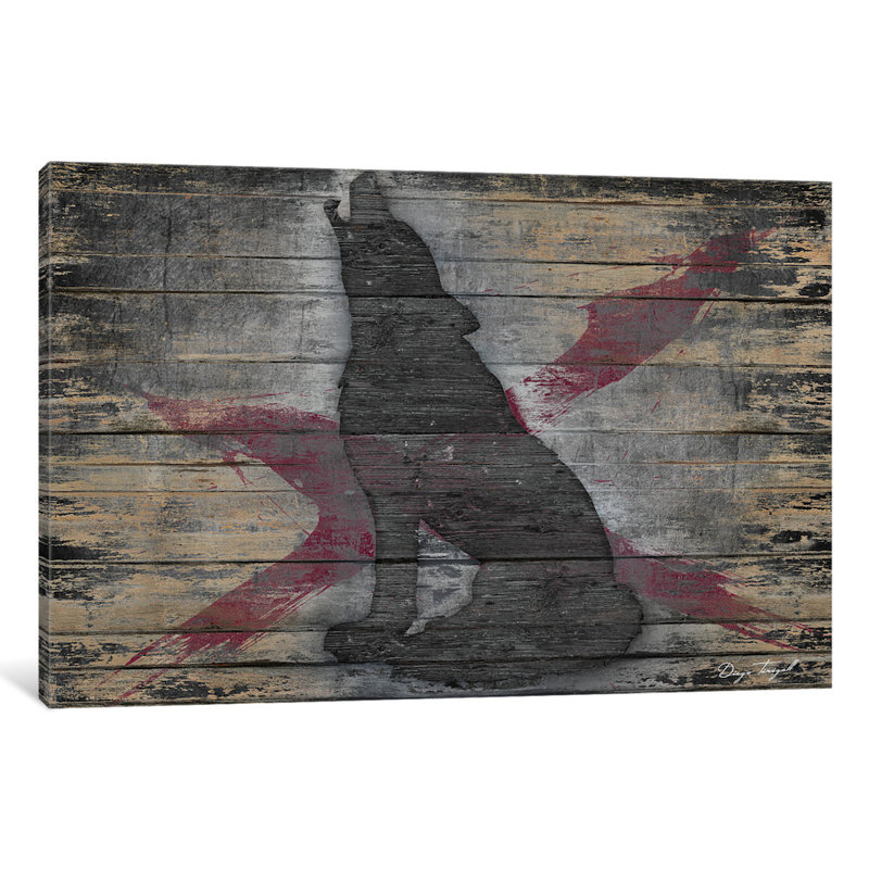 «Lone Wolf» par Diego Tirigall - reproduction d'art sur toile tendue, H 40 po x l 60 po x P 1,5 po
