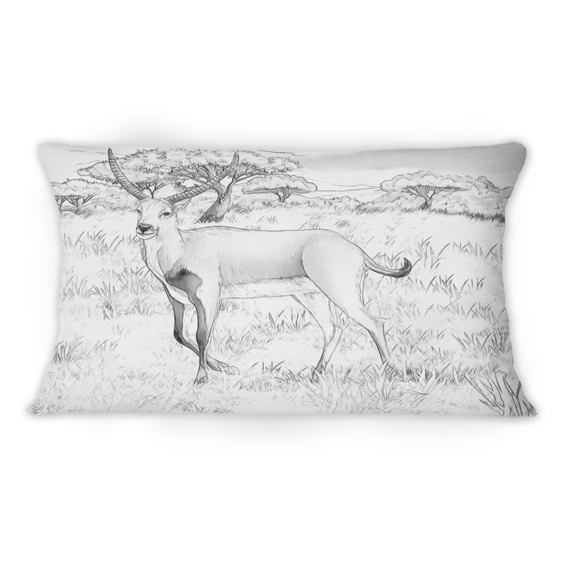 Koba Lychee Deer On The Meadows Safari - Coussin décoratif imprimé traditionnel 1