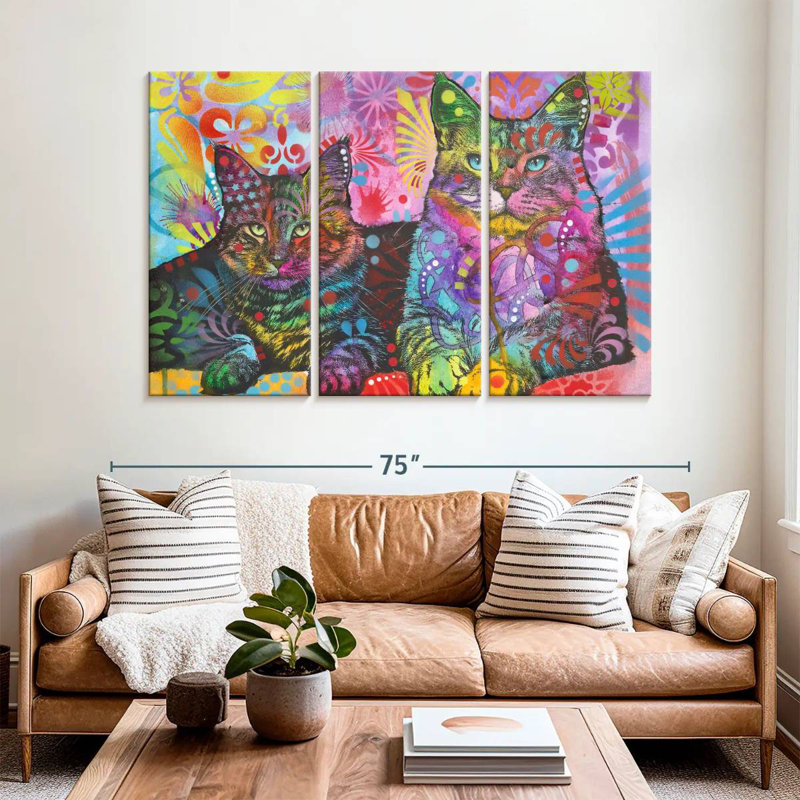 2 Cats, 42" H x 65" W