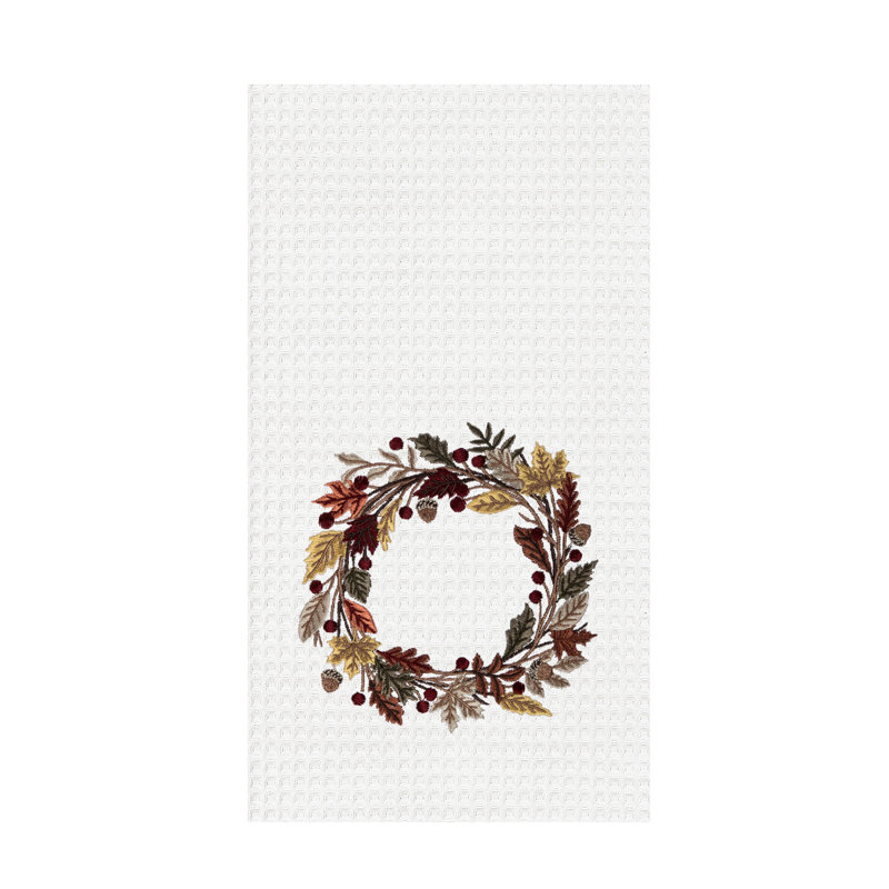 Serviette d'automne automnale brodée Harvest Wreath