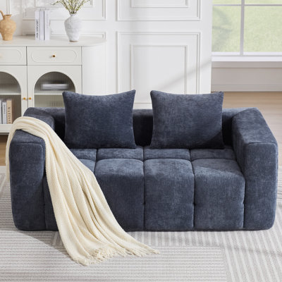 72"W Tufted 2-Seater Compression Sofa