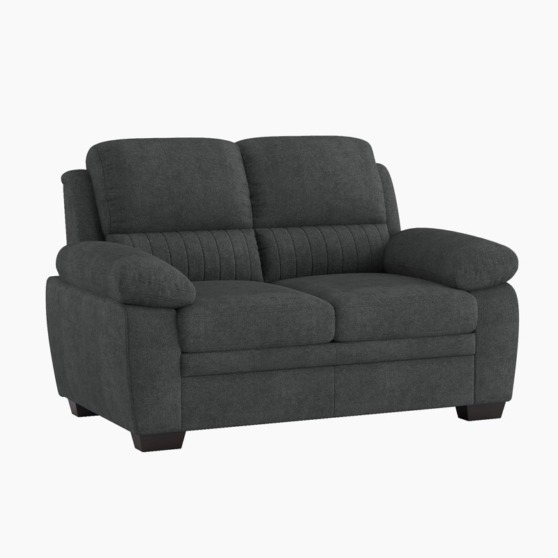 Mellitz 58'' Upholstered Pillow Top Arm Loveseat, Dark Gray ,  35" H x 58" W x 35.5" D
