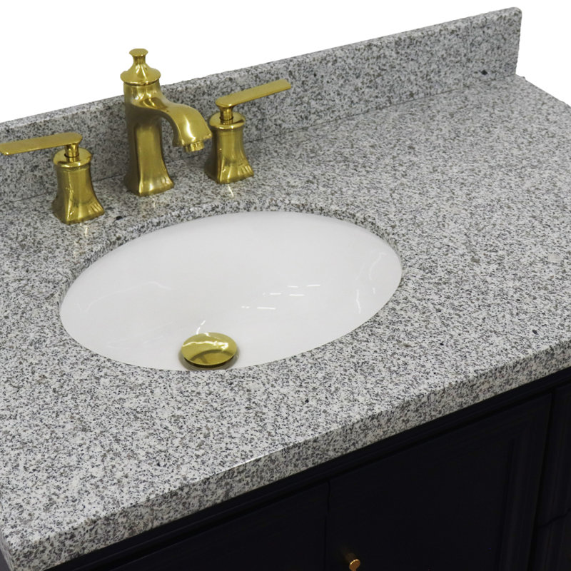 Ensemble de meuble-lavabo simple 37 po Lingerfelt, Bleu, gris