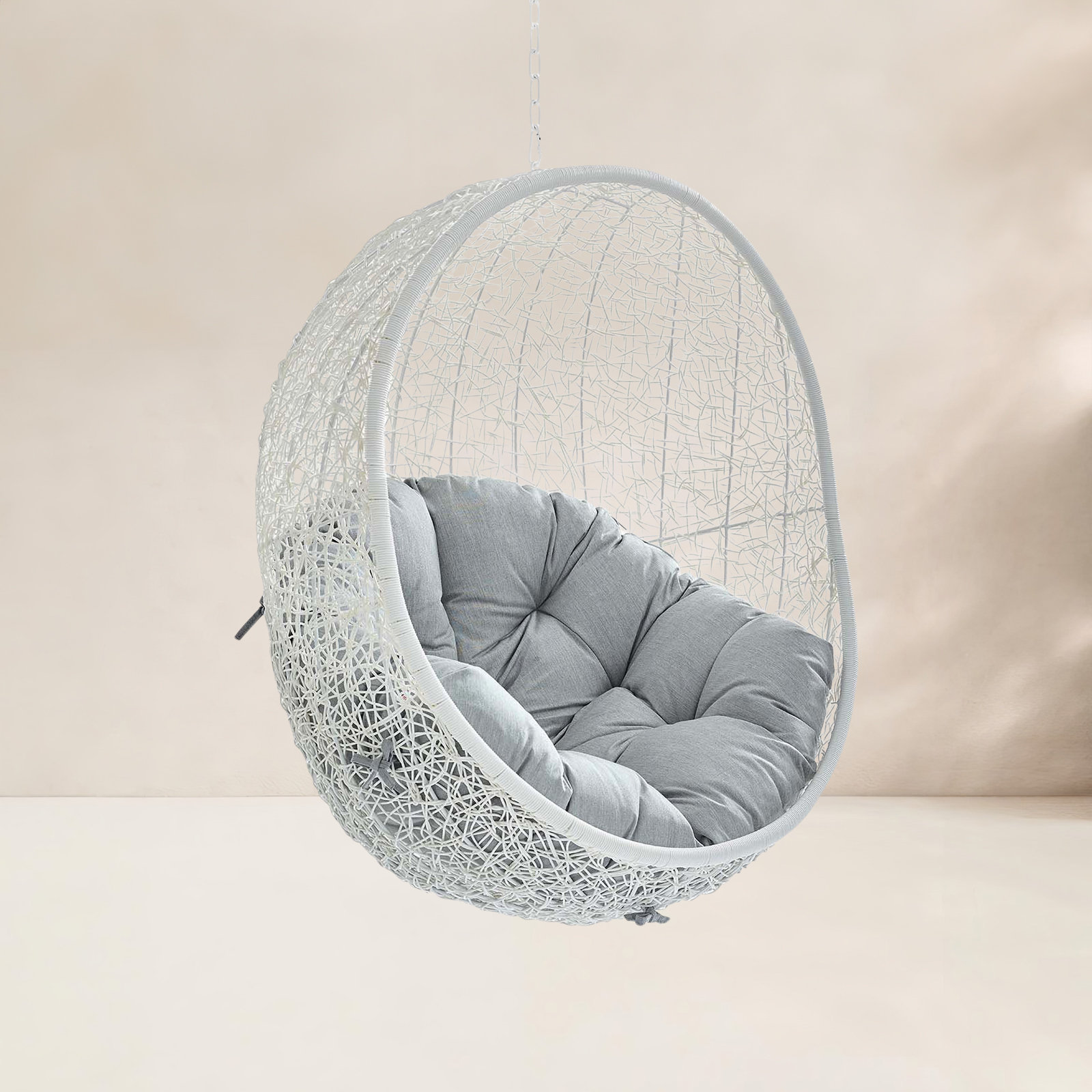 Modway Hide Sunbrella® Swing Chair, White/Gray