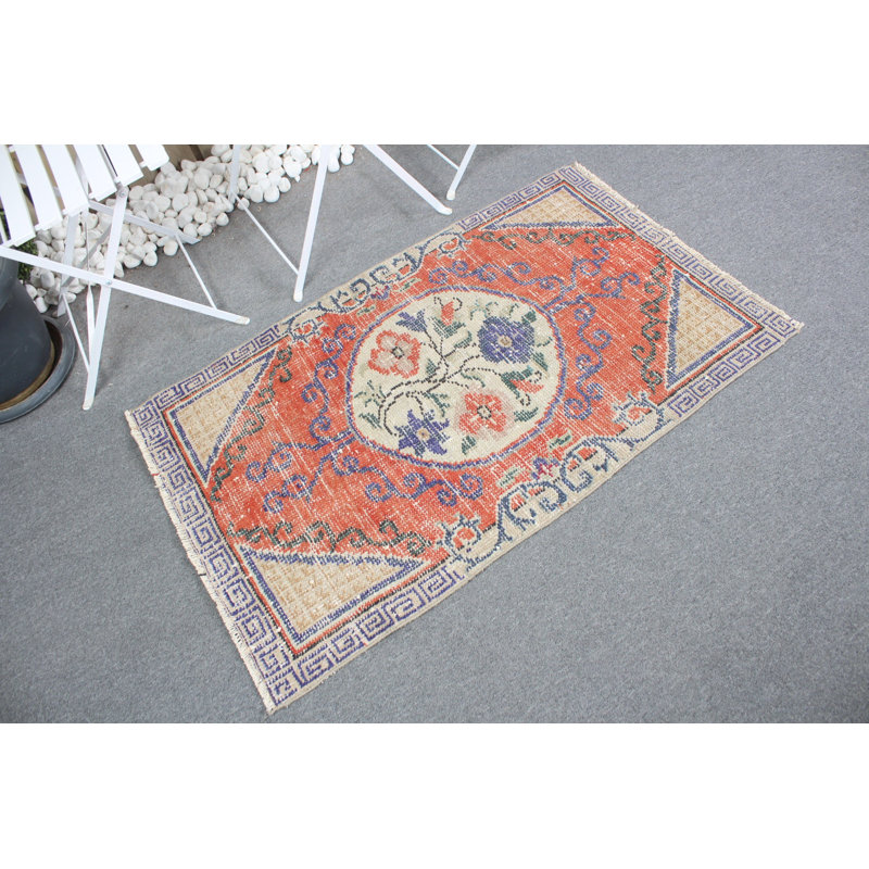Tapis Oushak rétro de style turc Anatolian rétro de couleur rouge foncé conçu pour une utilisation polyvalente