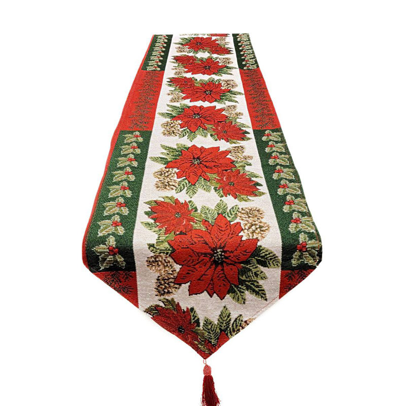 Chemin de table Poinsettia Christmas F07M5-8G