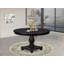 Table de cuisine en bois avec plateau rond en bois d'acacia et base piédestal élégante - Finition noire sablée-474475443-474475440-474475446