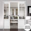 Dalle de porte blanche en verre transparent Felicia-75685463