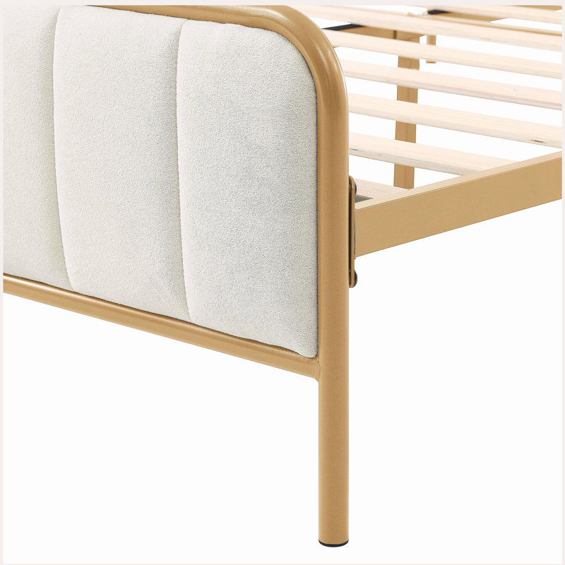 Structure de lit tapissier pour grand lit, Beige