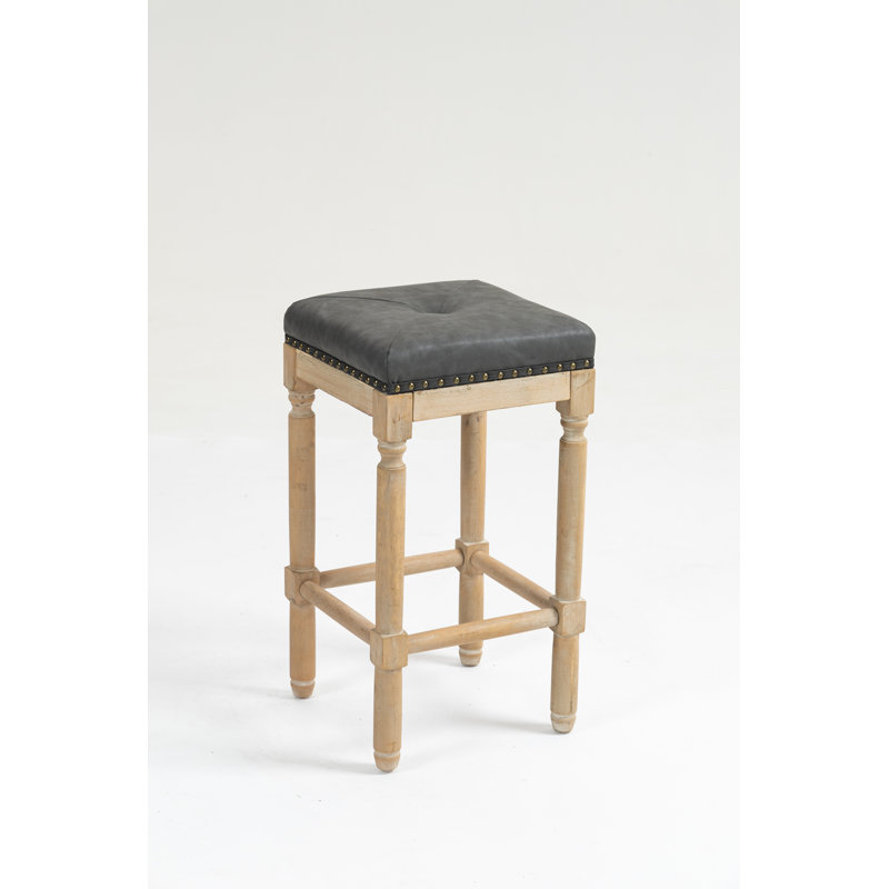 Ensemble de 2 tabourets de comptoir en bois touffeté 26 pouces