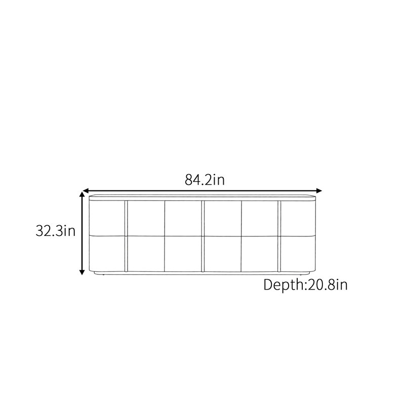 Buffet haut de gamme américain, 32.3" H x 84.2" W x 20.8" D