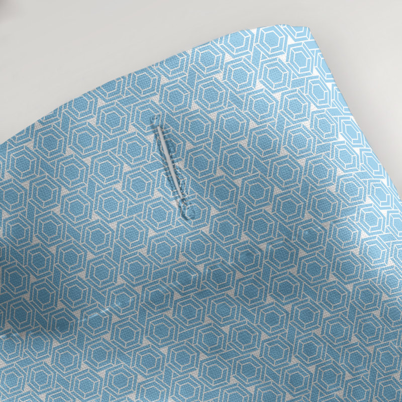Rideau de douche simple hexagonal classique, Bleu pastel, Classic Hexagonal