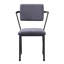 Chaise de bureau en tissu gris avec dossier ajouré et structure métallique pour un environnement de travail productif et confortable.