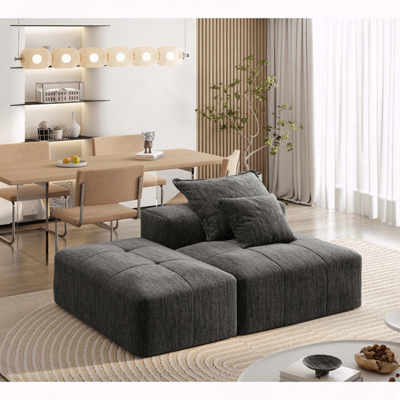 Canapé modulaire chenille capitonné antidérapant sans assemblage