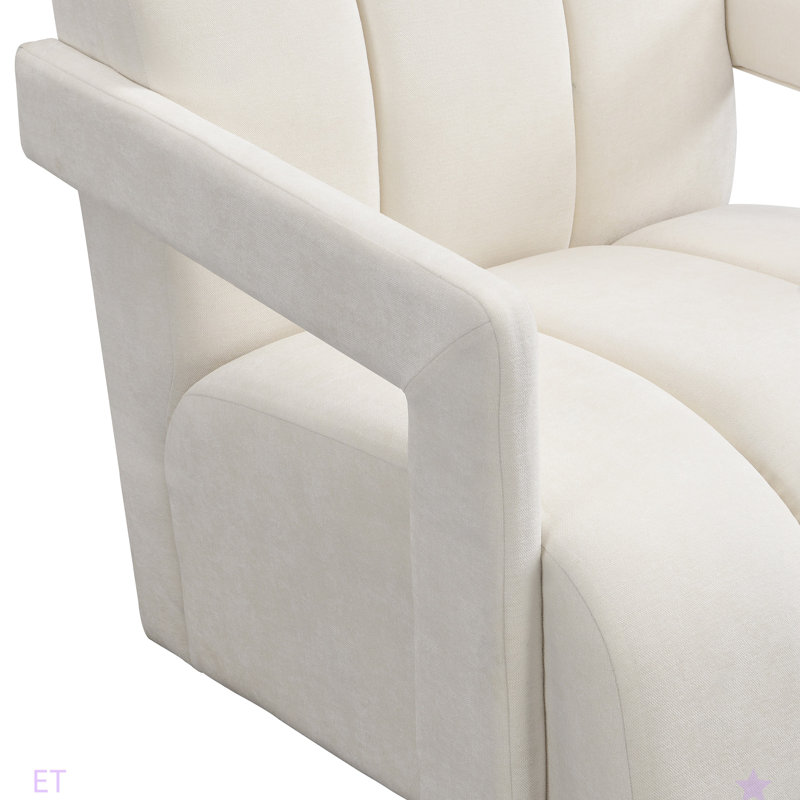 U-Can 26.3'' Modern Minimalist Leisure Armchair, Armchair With L-Shaped Armrests And Polyester Fabric For Living Room