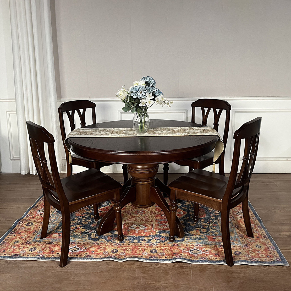 Waagy Solid wood round dining table set - Wayfair Canada
